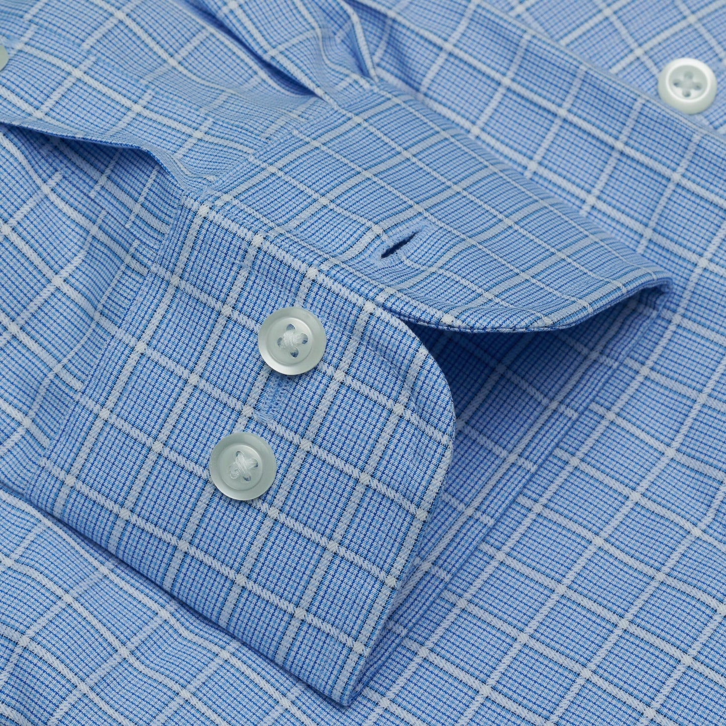 072 SC - Blue Overlay Check Spread Collar Cooper and Stewart 