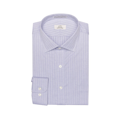 079 SC - Grey Text Dobby Stripe Spread Collar Cooper and Stewart 