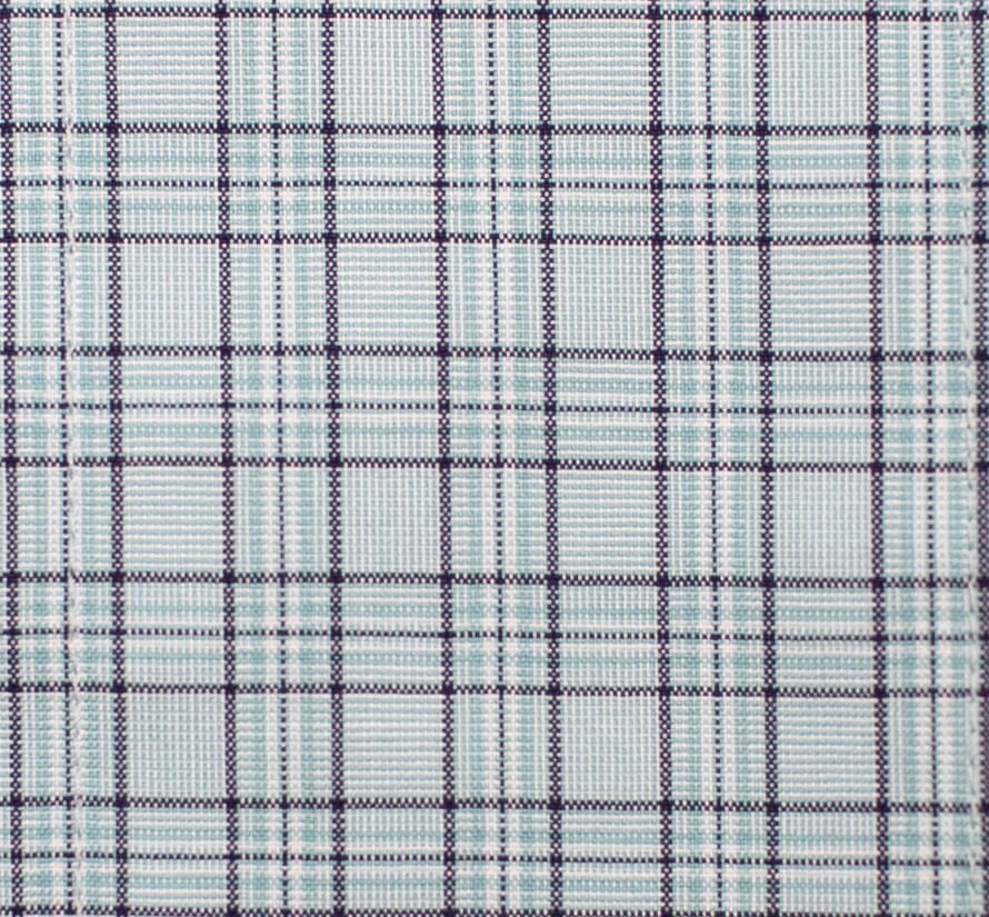 081 BD - Aqua Plaid Button Down Collar Dress Shirt Cooper and Stewart 