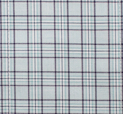 081 BD - Aqua Plaid Button Down Collar Dress Shirt Cooper and Stewart 