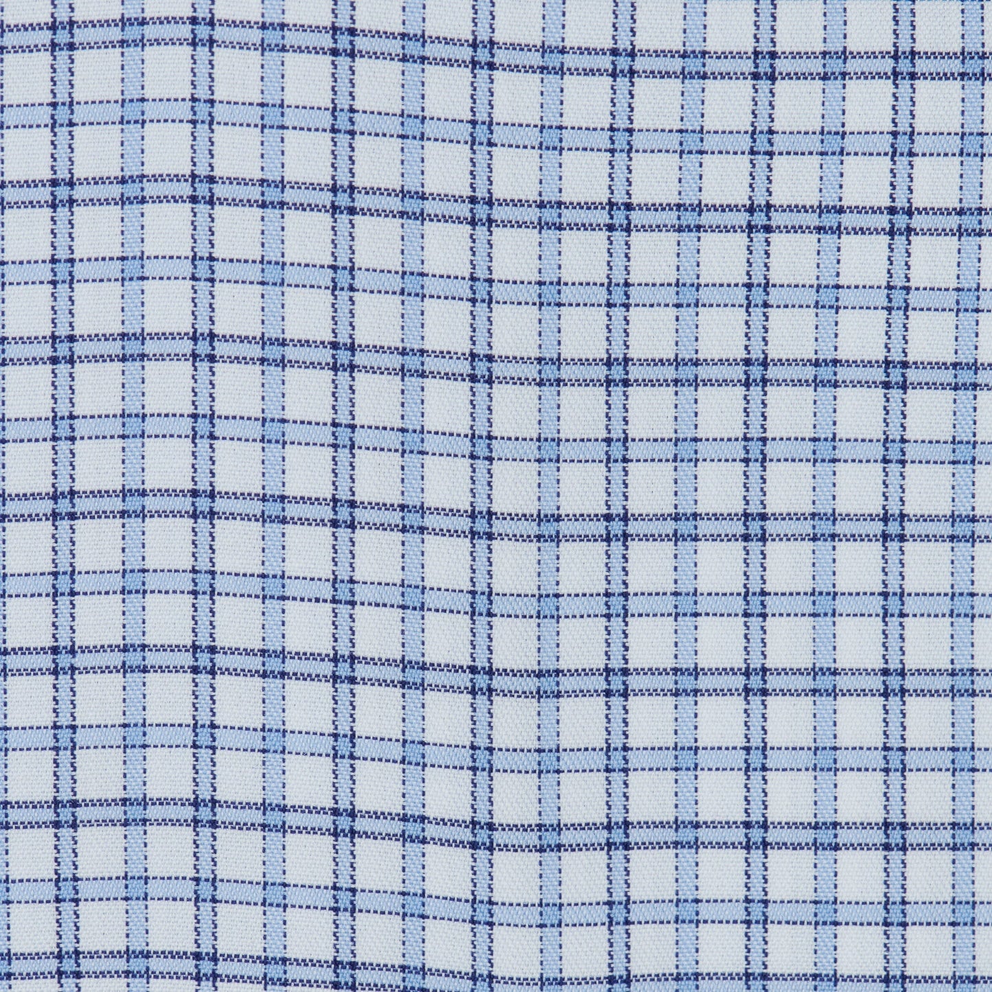 082 BD - White Ground Blue Plaid Button Down Collar Cooper and Stewart 