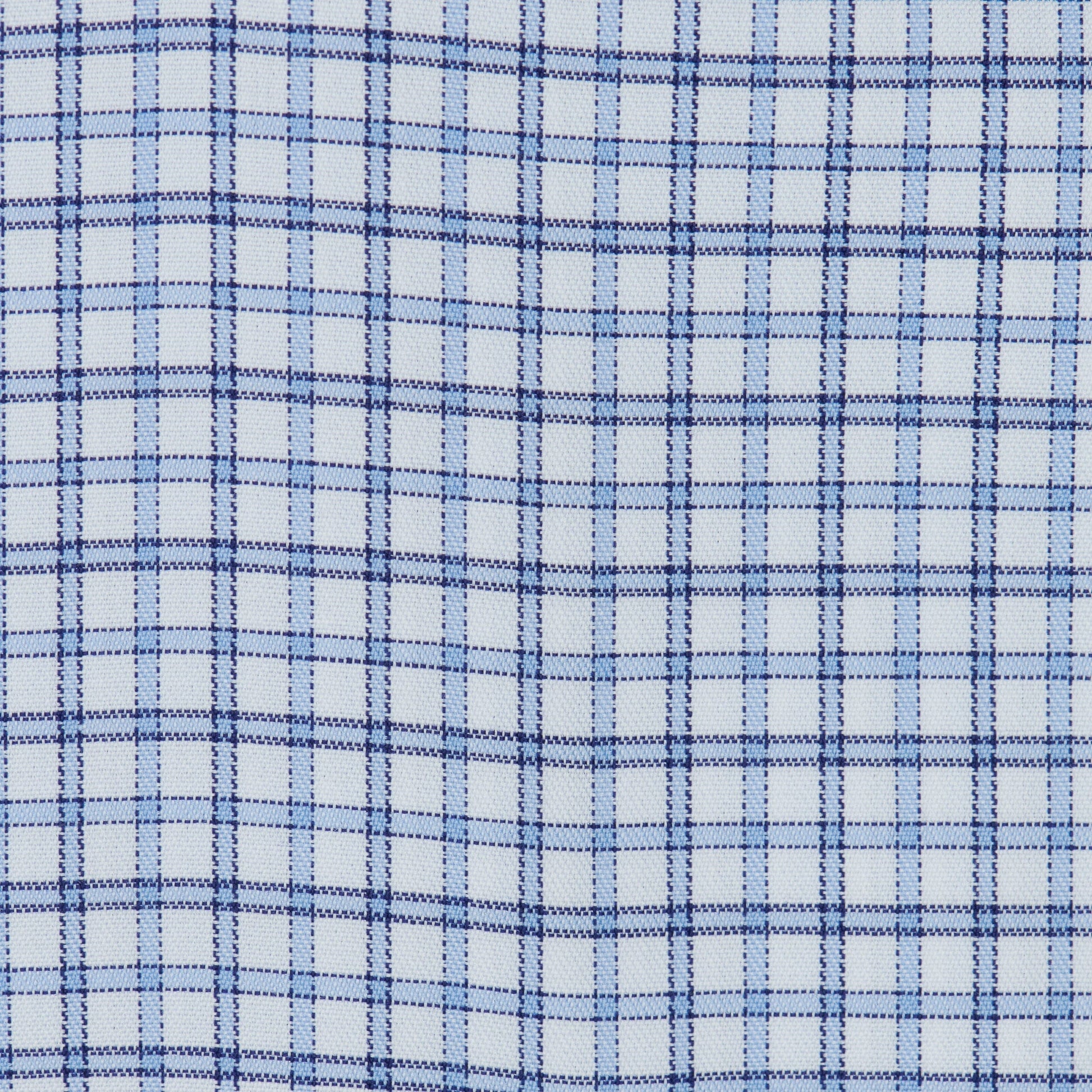 082 BD - White Ground Blue Plaid Button Down Collar Cooper and Stewart 