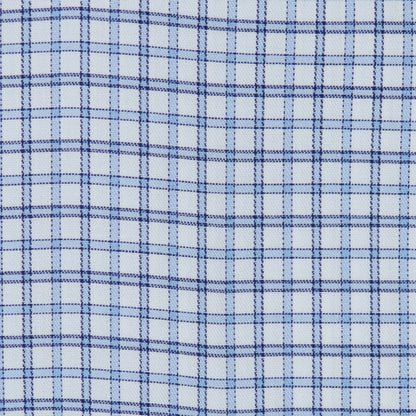 082 BD - White Ground Blue Plaid Button Down Collar Cooper and Stewart 