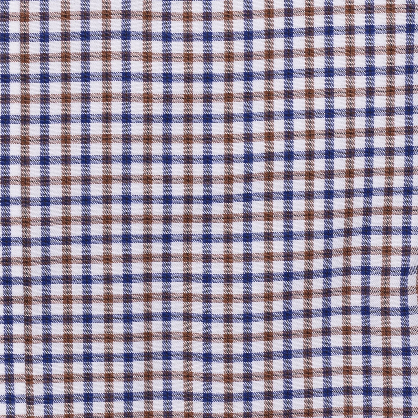 083 TF BD - Blue & Tan Check Tailored Fit Button Down Collar Cooper and Stewart 