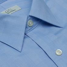 084 TF SC - Blue Glen Plaid Tailored Fit Spread Collar Cooper and Stewart 