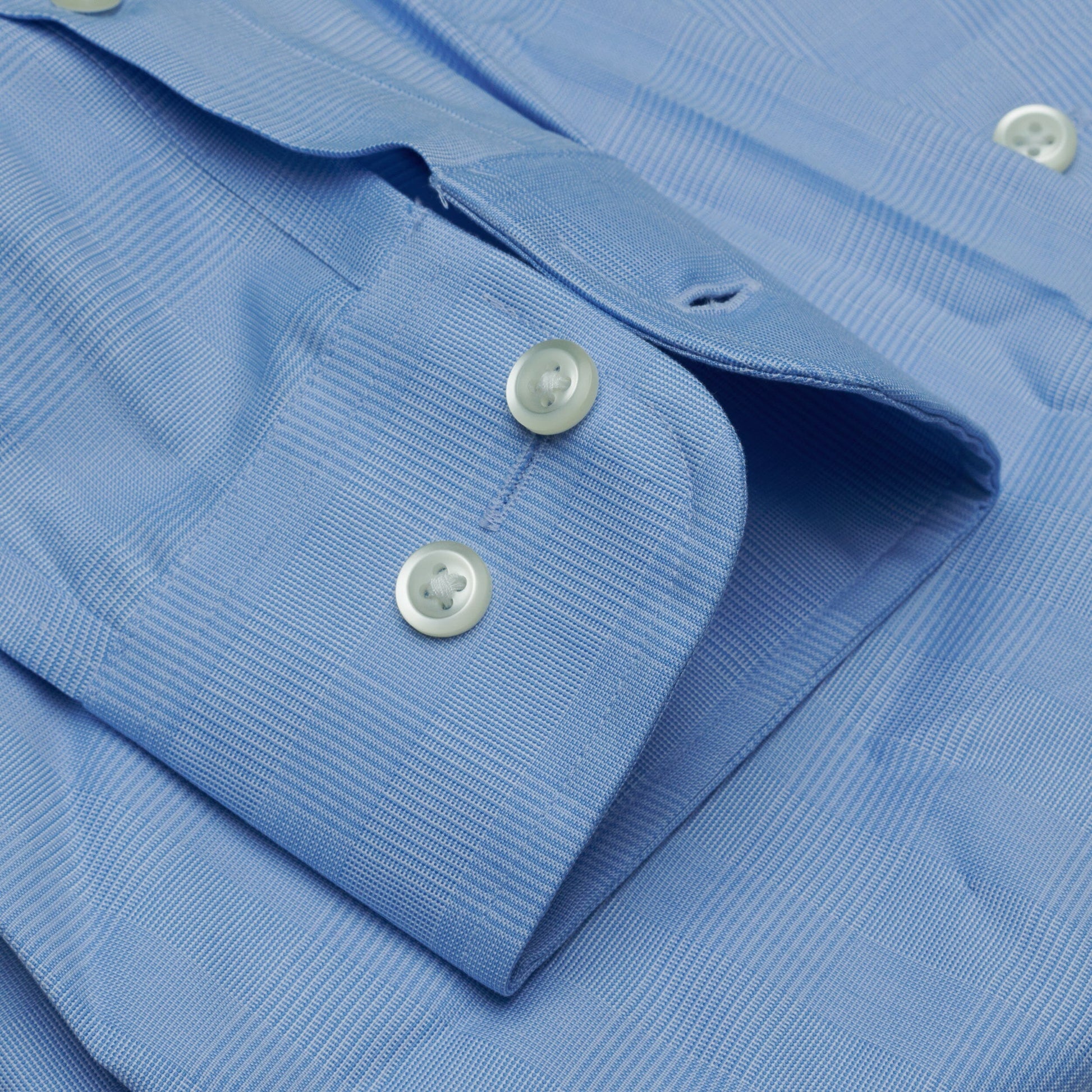 084 TF SC - Blue Glen Plaid Tailored Fit Spread Collar Cooper and Stewart 
