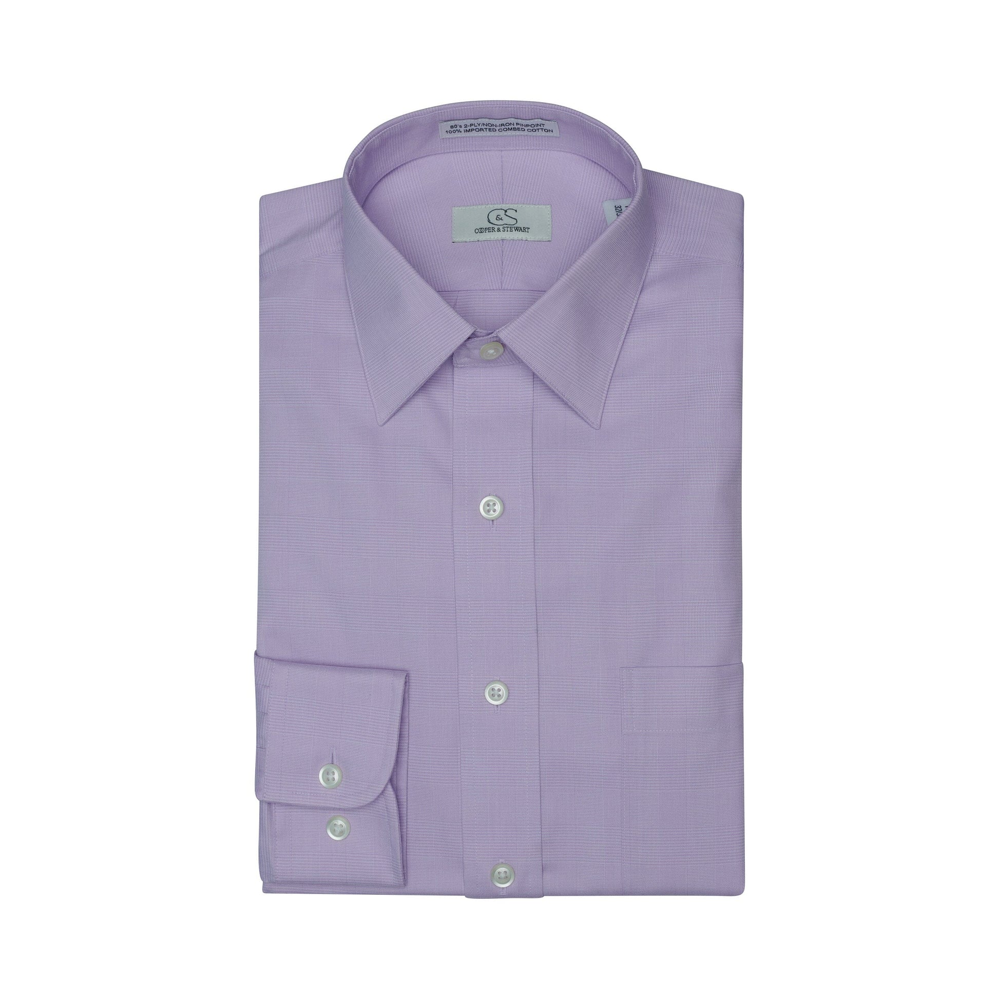 085 TF SC - Lavender Glen Plaid Tailored Fit Spread Collar Cooper and Stewart 