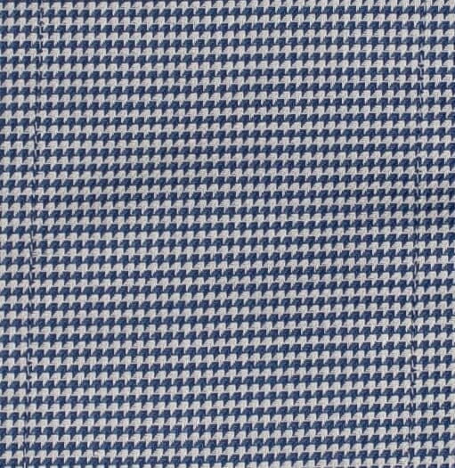 101 SC - Blue & White Dobby Houndstooth Spread Collar Cooper and Stewart 