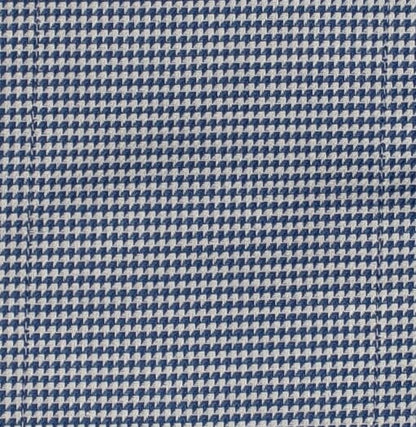 101 SC - Blue & White Dobby Houndstooth Spread Collar Cooper and Stewart 