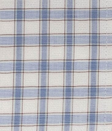 103 SC - White Ground w/Blue & Tan Check Cooper and Stewart 