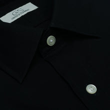 106 TF SC - Black w/White Buttons Tailored Fit Spread Collar Cooper and Stewart 