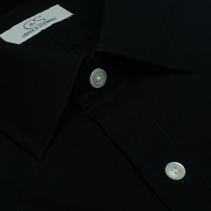 106 TF SC - Black w/White Buttons Tailored Fit Spread Collar Cooper and Stewart 