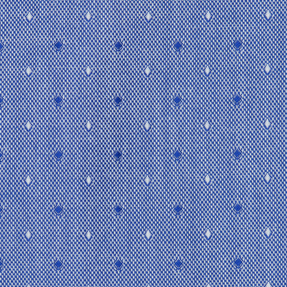 110 ZZ SF SC - Blue Dobby Clip Dot Slim Fit Spread Collar Cooper and Stewart 