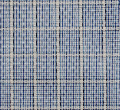 113 BD - Blue Overlay Check Button Down Collar Cooper and Stewart 