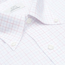 123 TF BD - Coral Jaspe Check Tailored Fit Button Down Collar Cooper and Stewart 