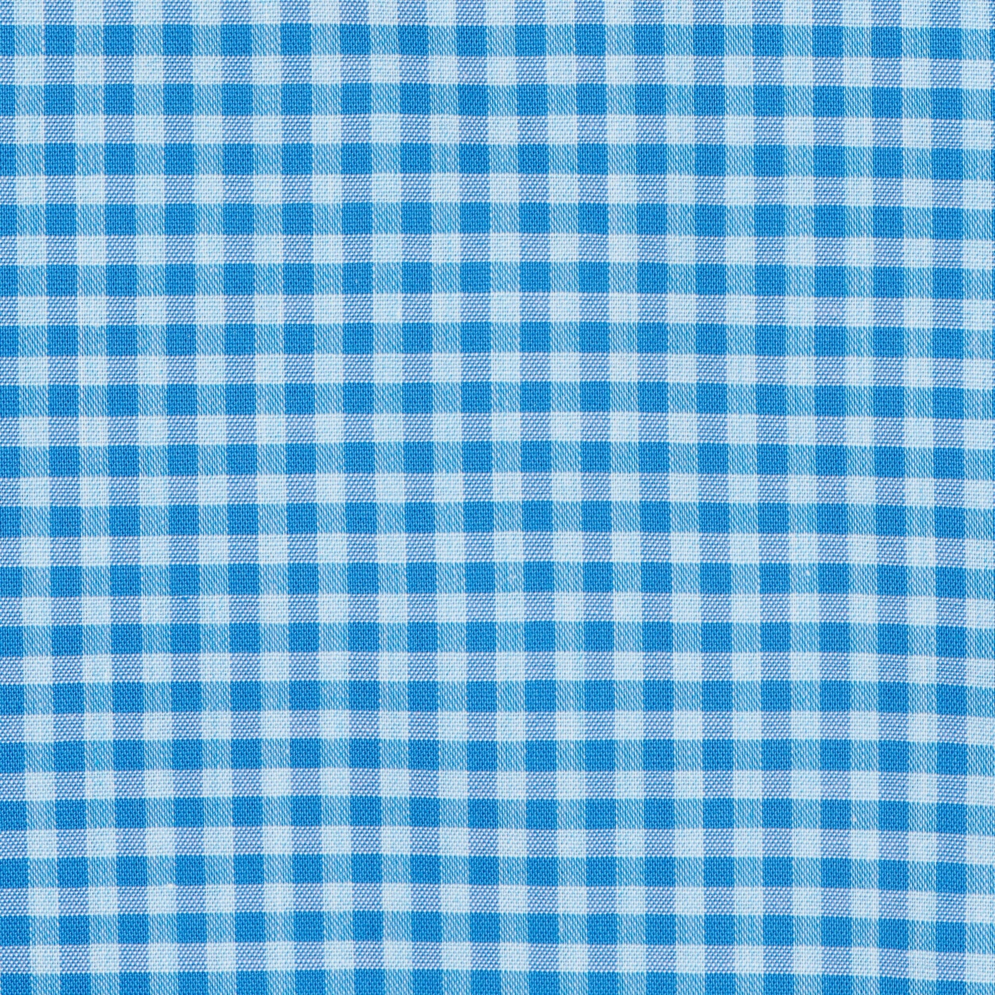 125 SC - Turquoise Filled Gingham Check Spread Collar Cooper and Stewart 