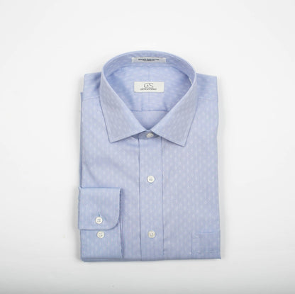 136 SC - Blue Ground Ditzy Spread Collar Cooper and Stewart 