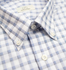 137 BD - White Ground Box Plaid Button Down Collar Cooper and Stewart 