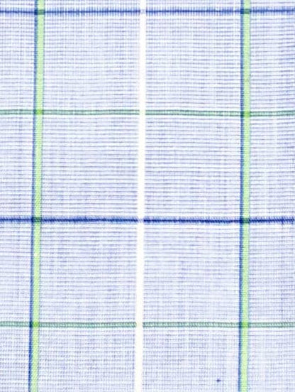138 TF BD - Blue/Green Windowpane Tailored Fit Button Down Collar Cooper and Stewart 