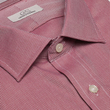 115 SC - Burgundy Dobby Spread Collar Cooper and Stewart 