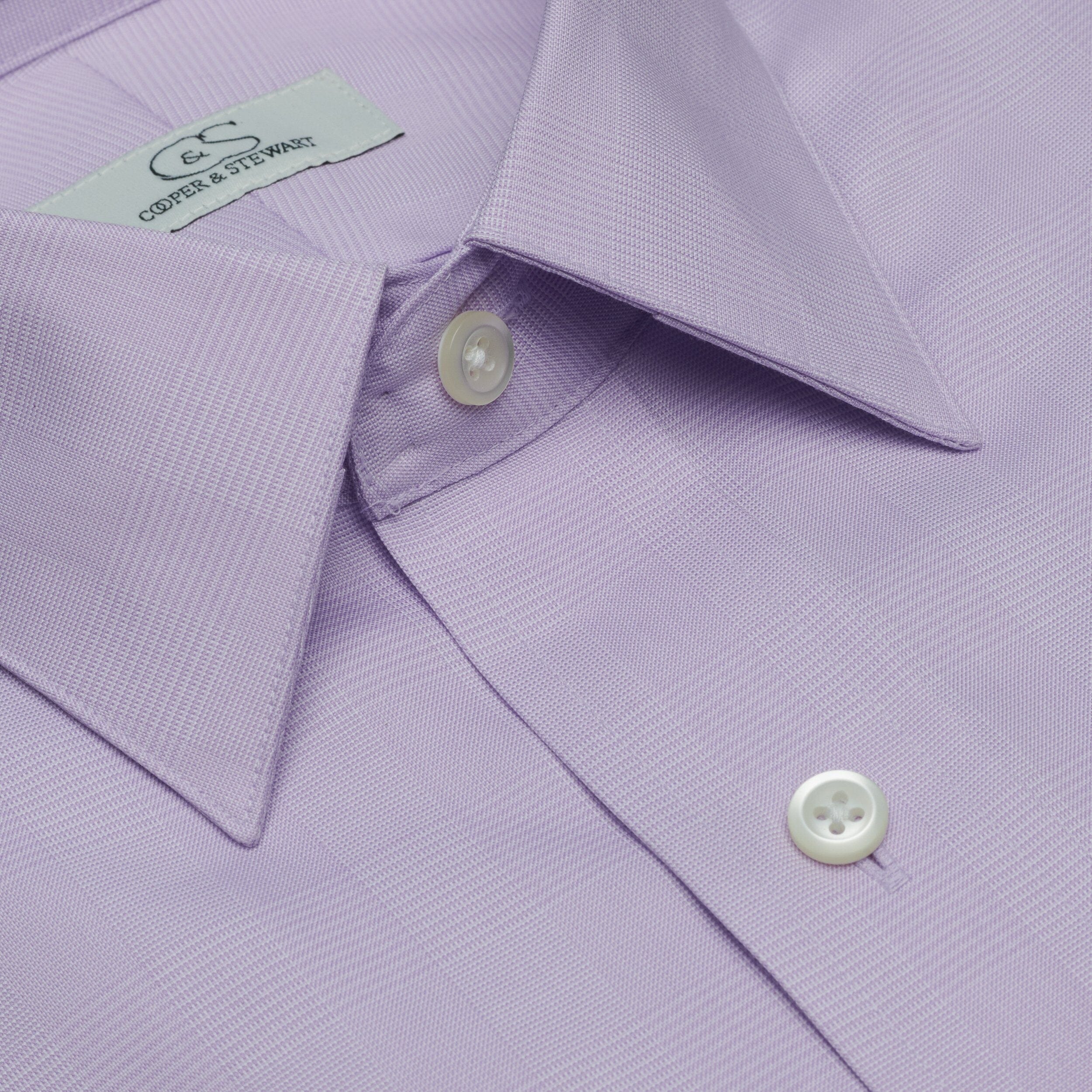 085 SC - Lavender Glen Plaid Spread Collar Dress Shirt Cooper and Stewart 