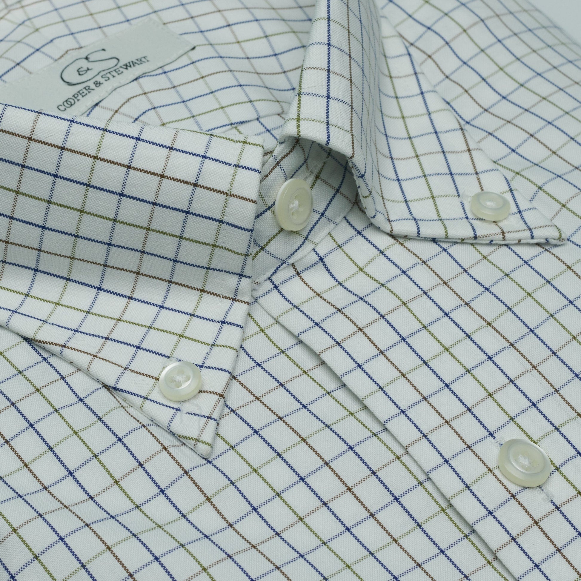019 BD - Multi Windowpane Button Down Collar Dress Shirt Cooper and Stewart 