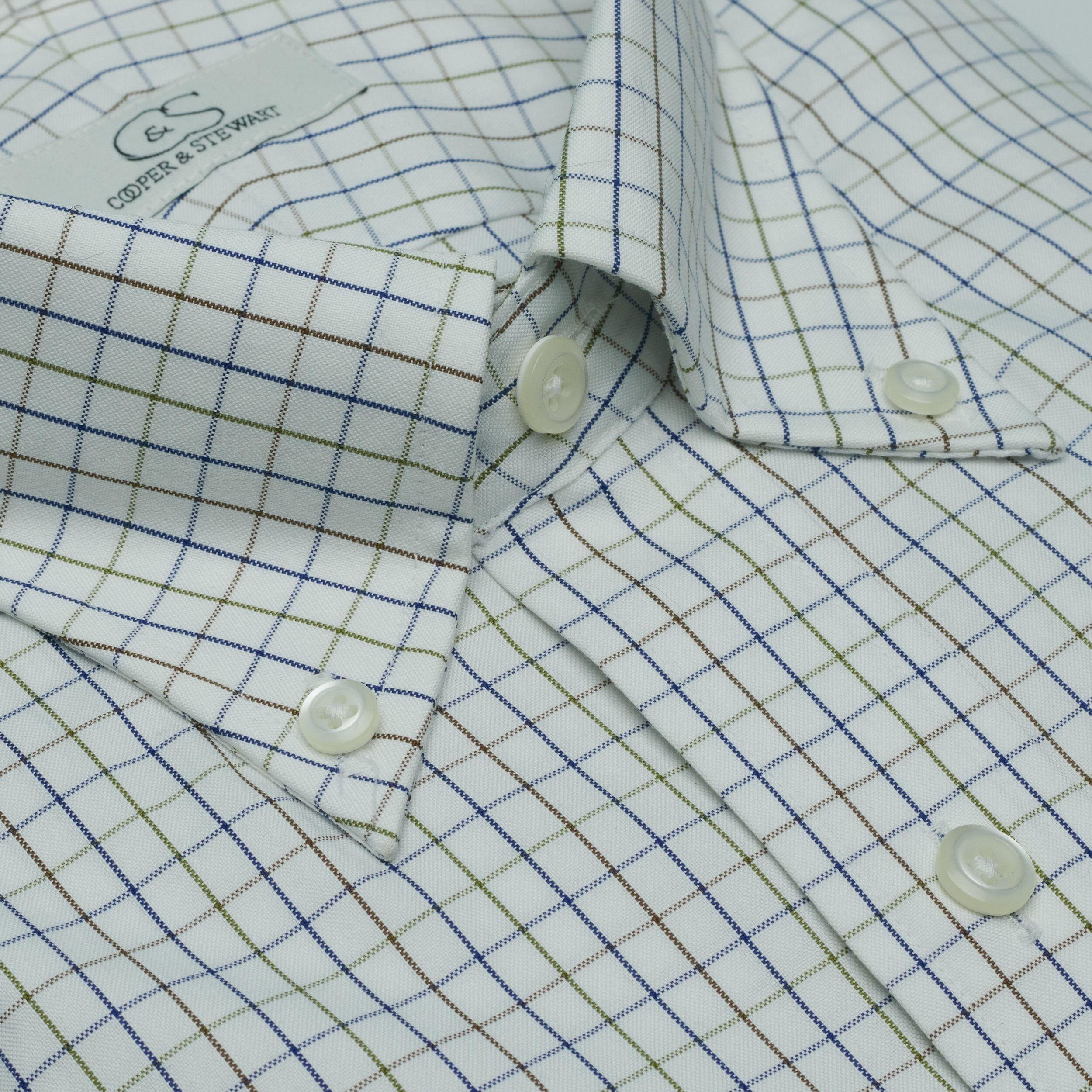 019 BD - Multi Windowpane Button Down Collar Dress Shirt Cooper and Stewart 