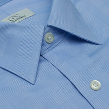 084 SC - Blue Glen Plaid Spread Collar Dress Shirt Cooper and Stewart 