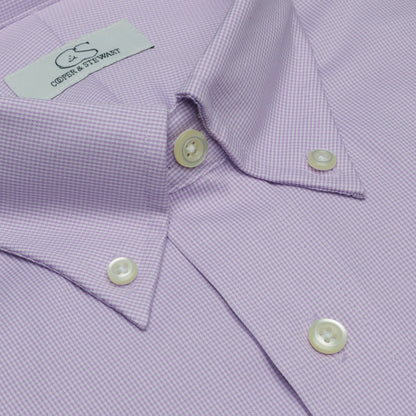 052 BD - Lavender Houndstooth Button Down Collar Dress Shirt Cooper and Stewart 
