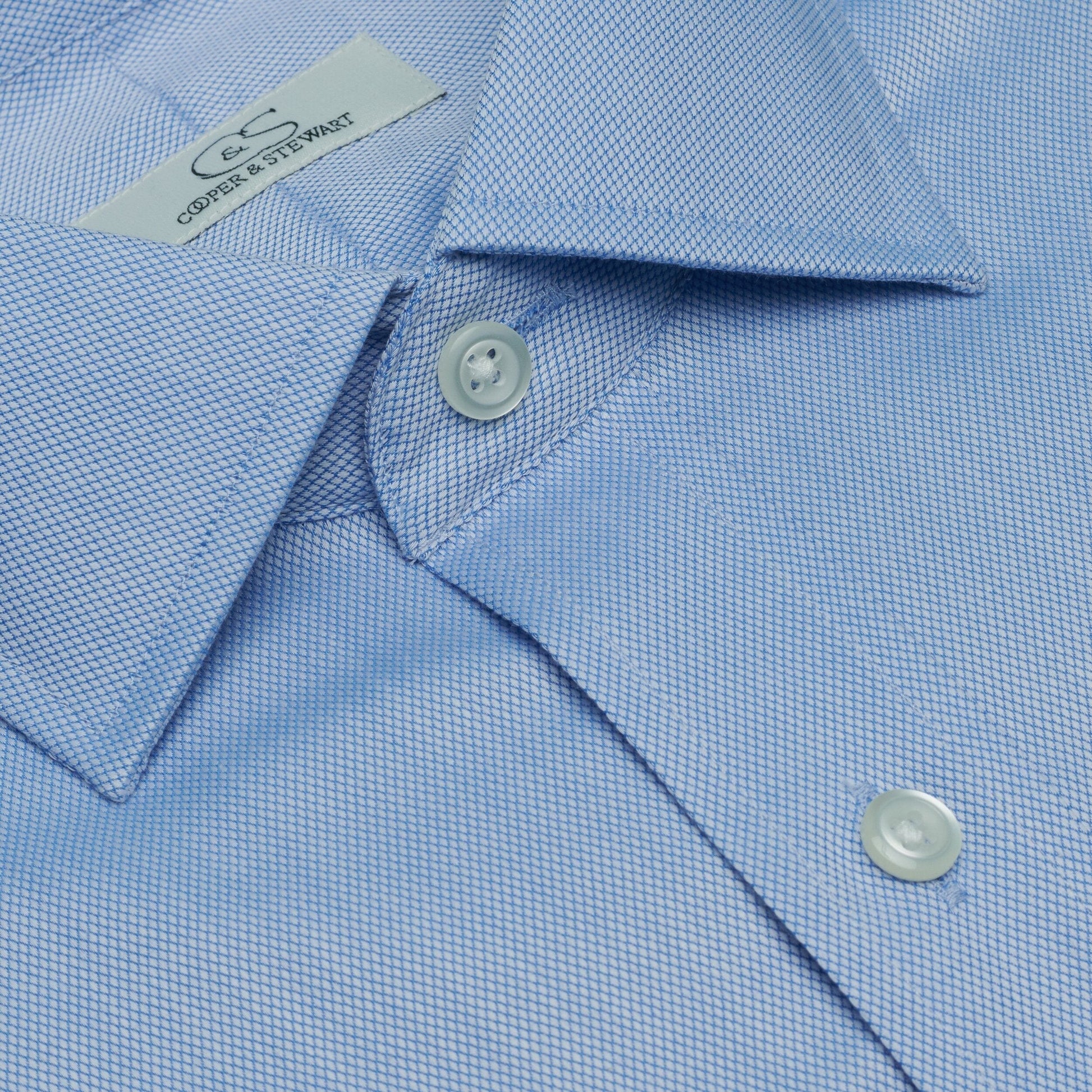 006 TF SC - Blue Royal Oxford Tailored Fit Spread Collar Dress Shirt Cooper and Stewart 