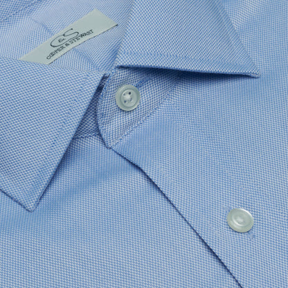 006 TF SC - Blue Royal Oxford Tailored Fit Spread Collar Dress Shirt Cooper and Stewart 
