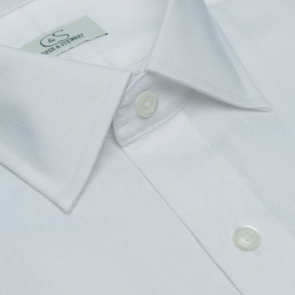 005 SC - White Royal Oxford Spread Collar Dress Shirt Cooper and Stewart 