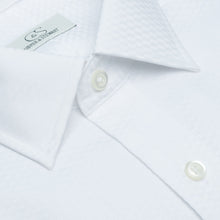 043 TF SC - White Tonal Check Tailored Fit Spread Collar Dress Shirt Cooper and Stewart 