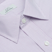 050 TF SC - Berry Graph Check Tailored Fit Spread Collar Cooper and Stewart 