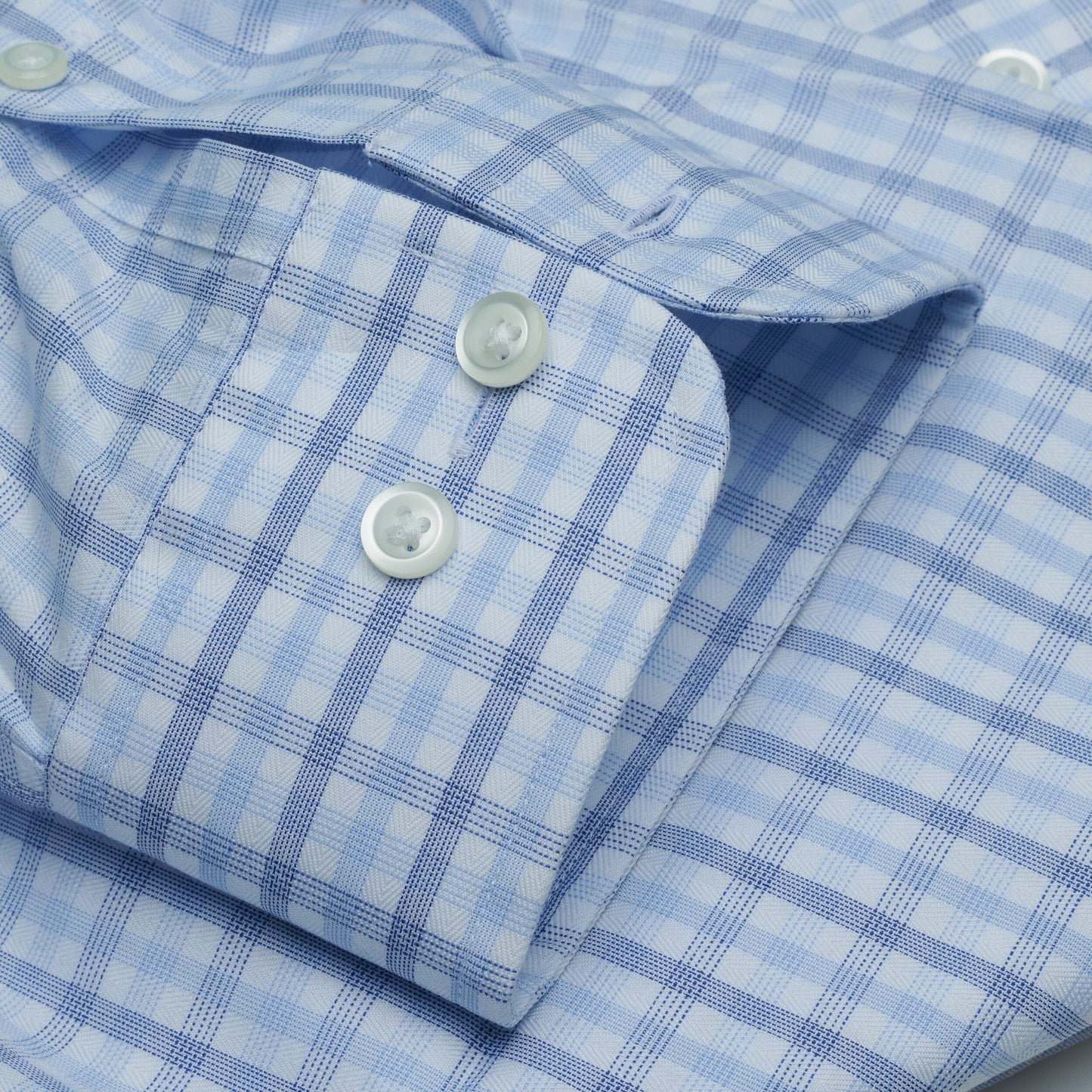063 TF BD - White Ground Multi Plaid Tailored Fit Button Down Collar Dress Shirt Cooper and Stewart 