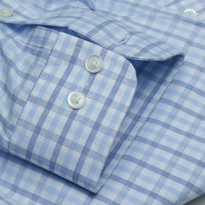 063 TF BD - White Ground Multi Plaid Tailored Fit Button Down Collar Dress Shirt Cooper and Stewart 
