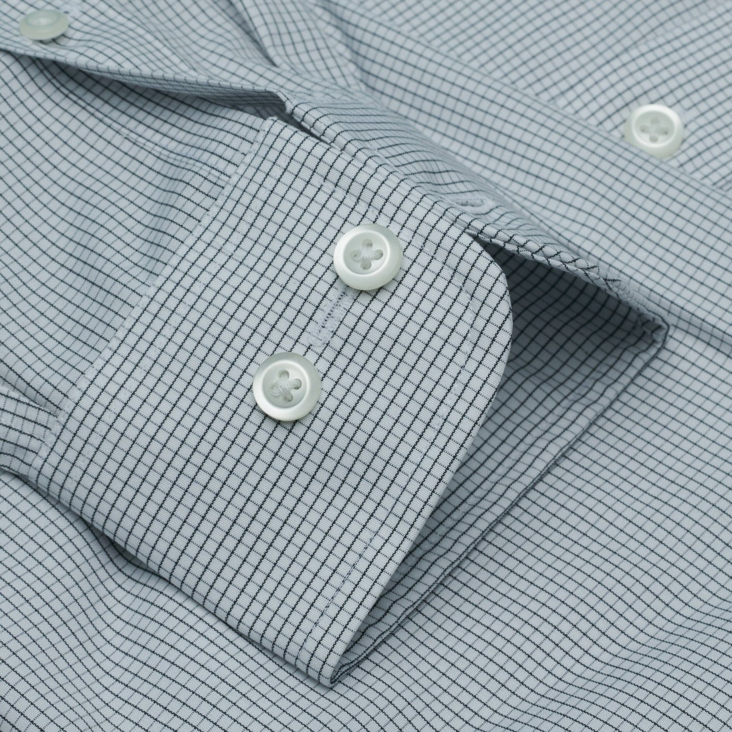 018 TF SC - Black Graph Check Tailored Fit Spread Collar Cooper and Stewart 