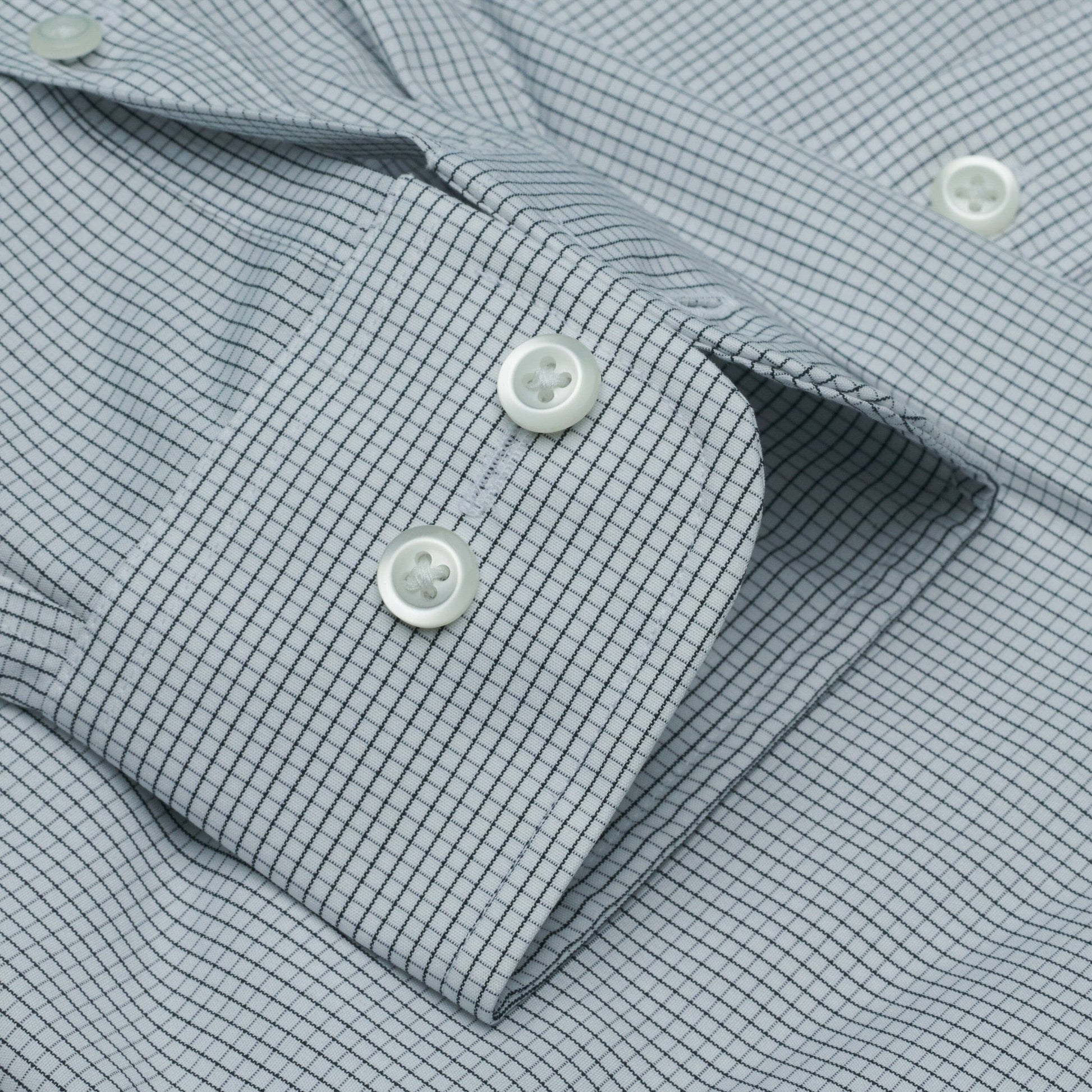 018 TF SC - Black Graph Check Tailored Fit Spread Collar Cooper and Stewart 