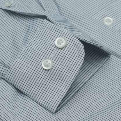 018 TF SC - Black Graph Check Tailored Fit Spread Collar Cooper and Stewart 
