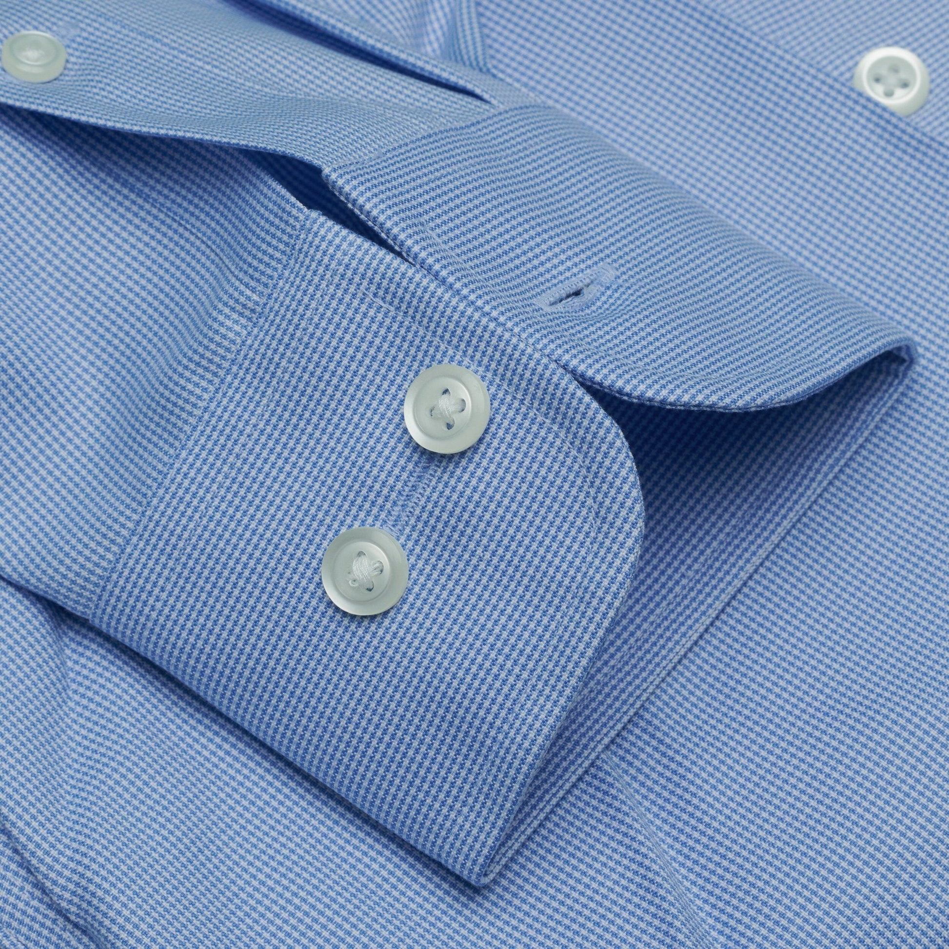 051 BD - Blue Houndstooth Button Down Collar Dress Shirt Cooper and Stewart 