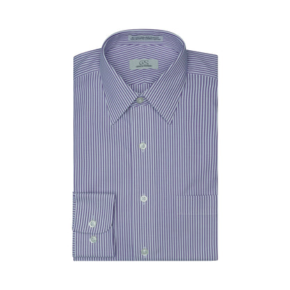 077 SC - Lavender Bankers Stripe Spread Collar Dress Shirt Cooper and Stewart 
