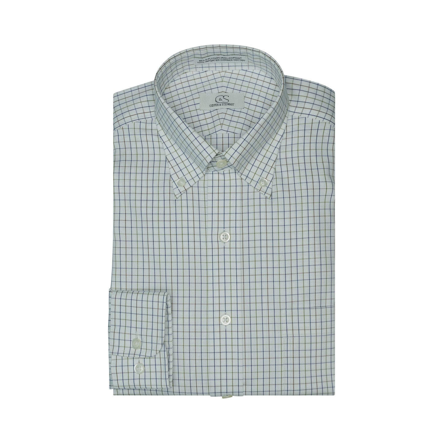 019 BD - Multi Windowpane Button Down Collar Dress Shirt Cooper and Stewart 