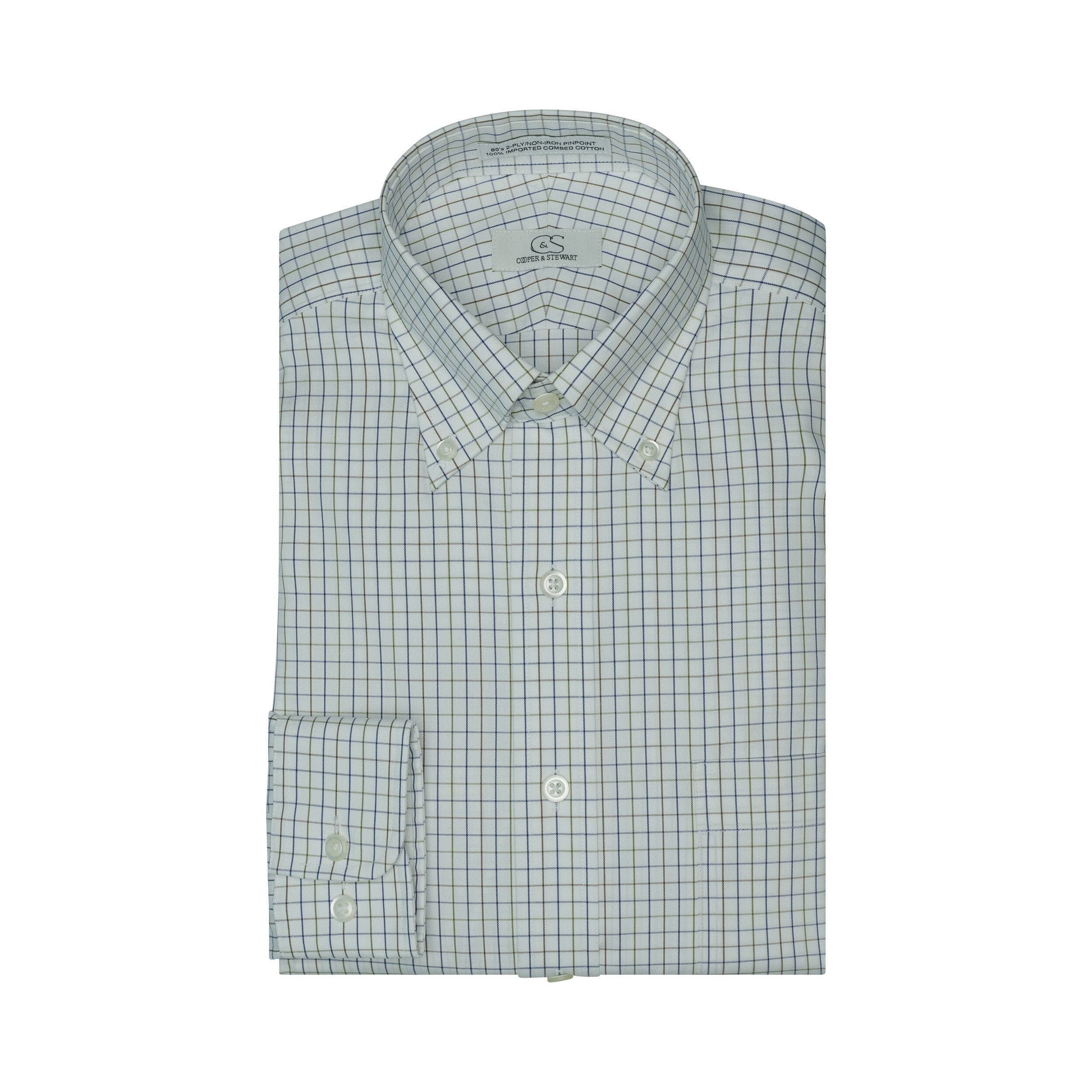 019 BD - Multi Windowpane Button Down Collar Dress Shirt Cooper and Stewart 