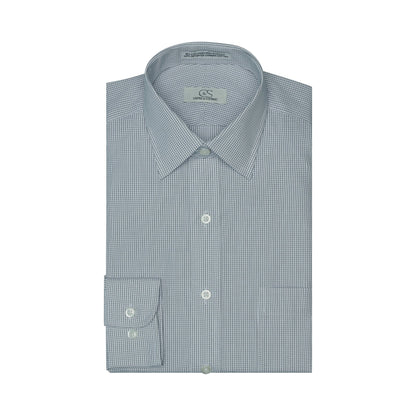 018 TF SC - Black Graph Check Tailored Fit Spread Collar Cooper and Stewart 