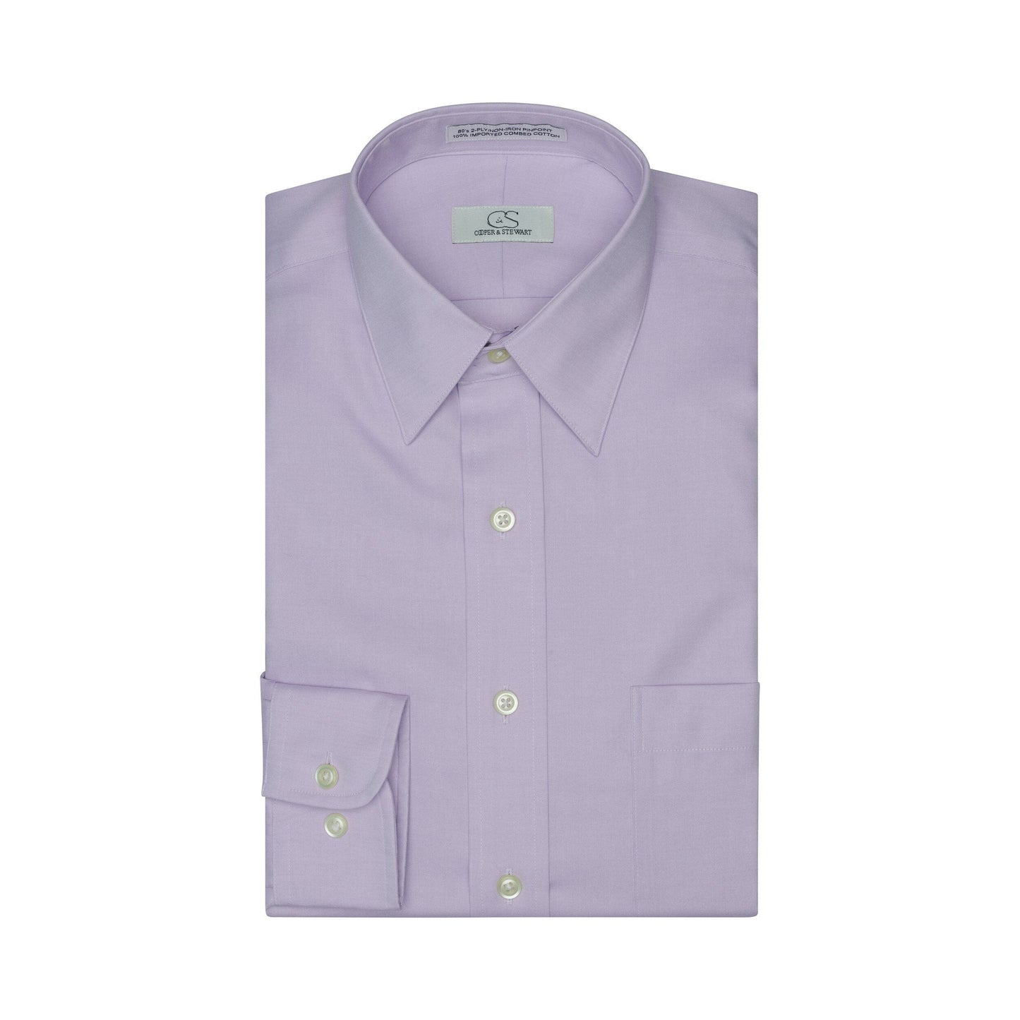 038 SC - Lavender Spread Collar Dress Shirt Cooper and Stewart 