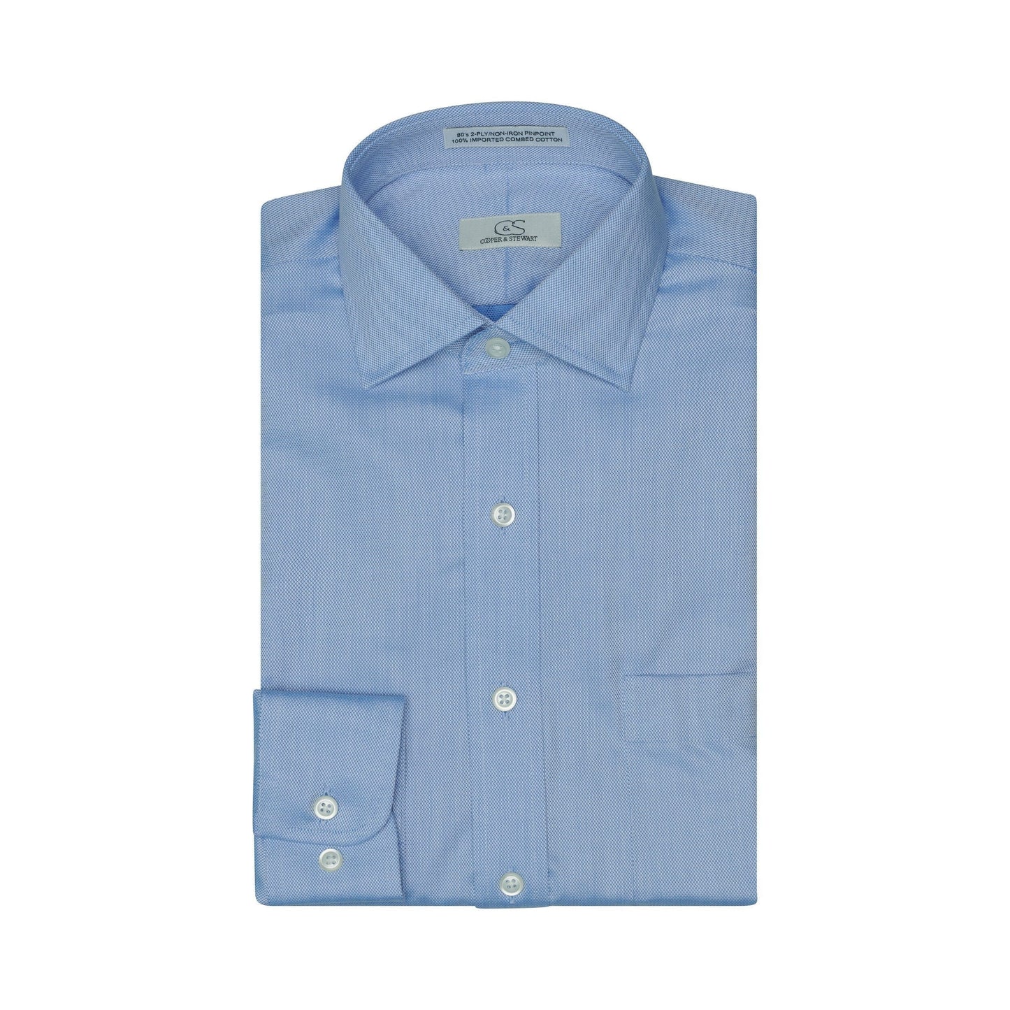 006 TF SC - Blue Royal Oxford Tailored Fit Spread Collar Dress Shirt Cooper and Stewart 