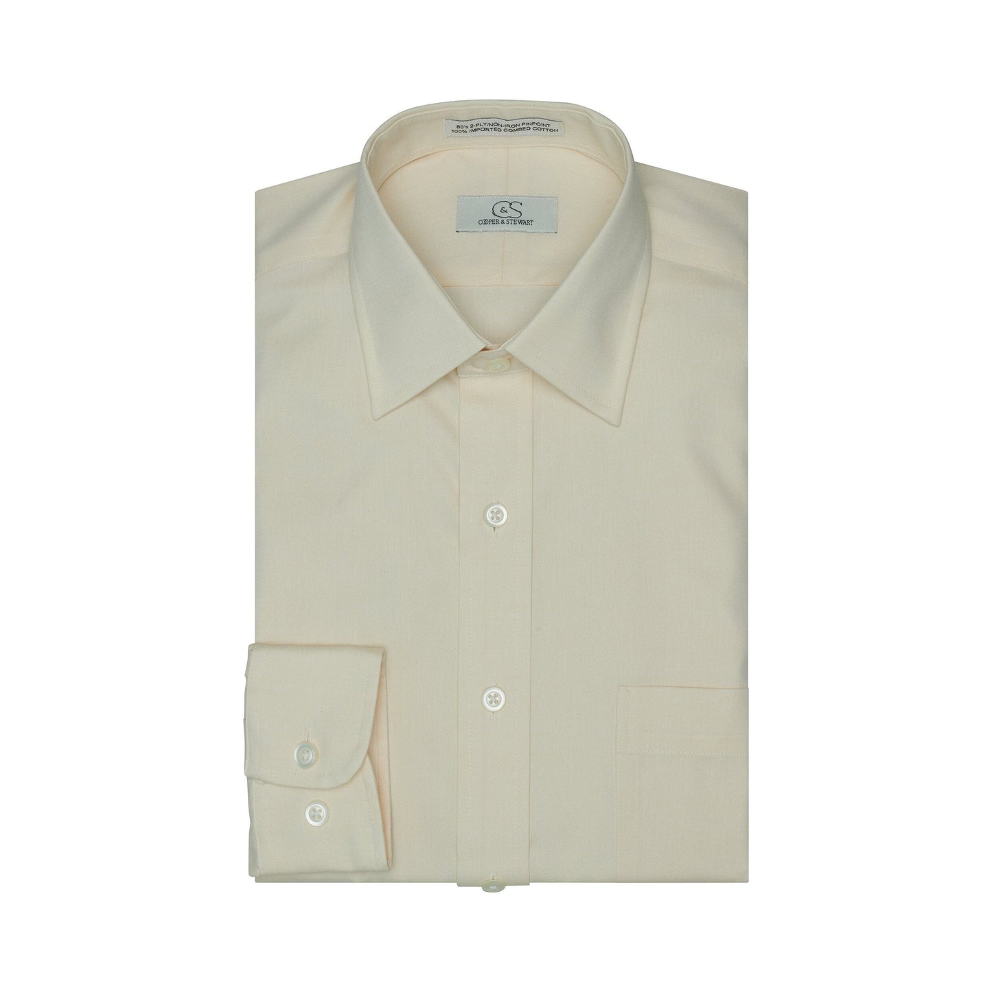 000 SC - Ecru Spread Collar Dress Shirt Cooper and Stewart 
