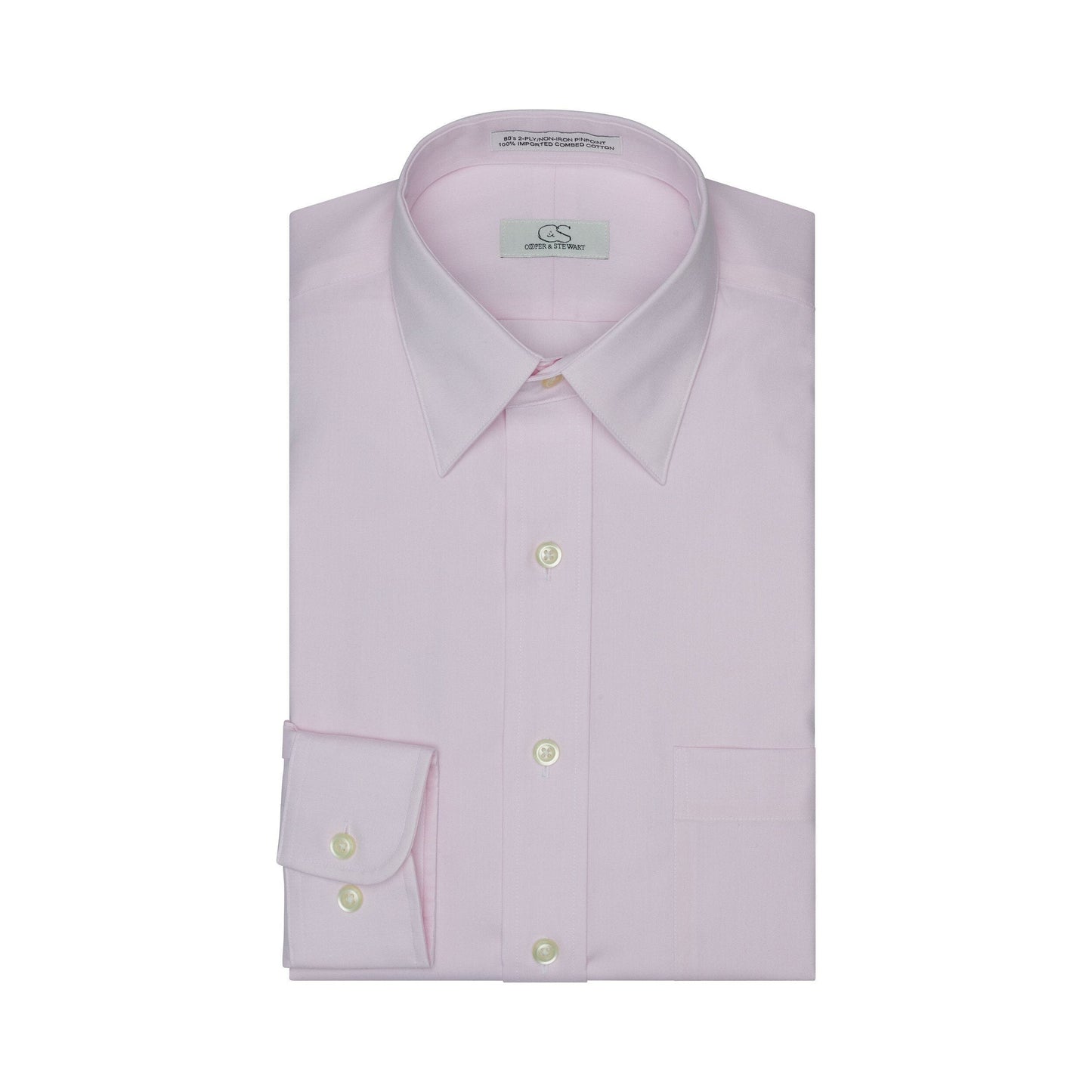 096 TF SC - Pink Tailored Fit Spread Collar Cooper and Stewart 