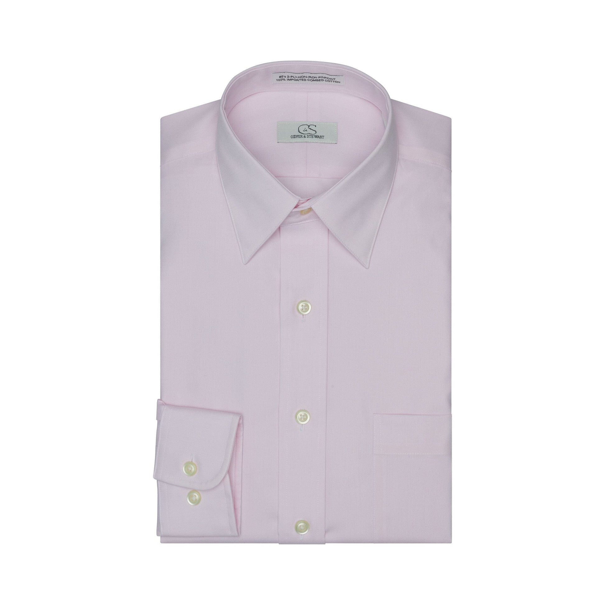 096 TF SC - Pink Tailored Fit Spread Collar Cooper and Stewart 