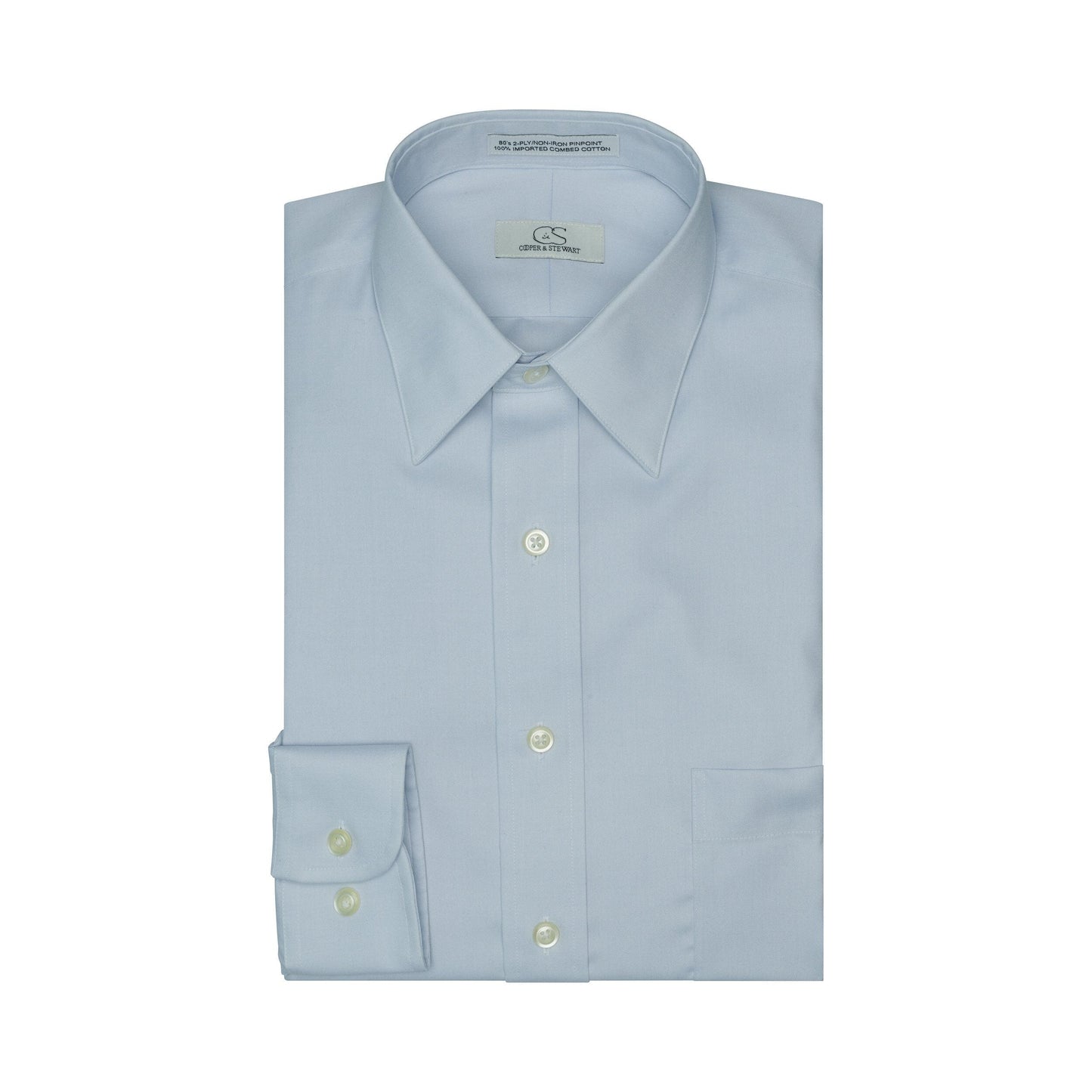 039 SC - Grey Spread Collar Dress Shirt Cooper and Stewart 